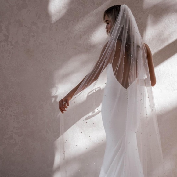 Pearl Veil (Cathedral Length) - Designed by 'Made With Love' Bridal - Picture 1 of 11